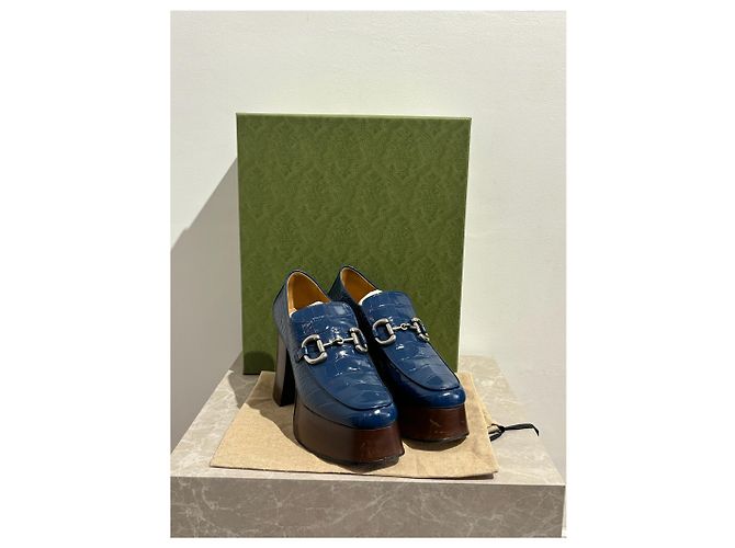 GUCCI Mules e zoccoli T.EU 39.5 Pelle Blu - vista 7