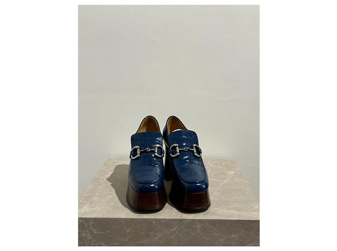 GUCCI Mules e zoccoli T.EU 39.5 Pelle Blu - vista 9