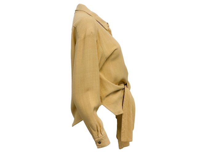 Weizen-Krawattenbluse von Rosie Assoulin Golden - Ansicht 2