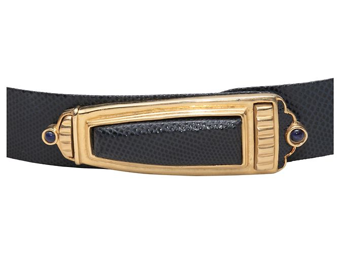 Cintura vintage Judith Leiber in blu navy - vista 2