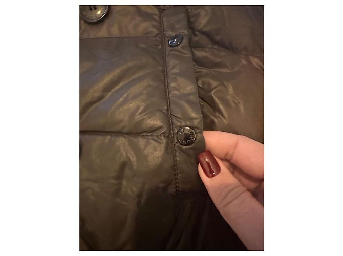 Chaqueta Moncler de Plumas Marrón con Piel Castaño - vista 2