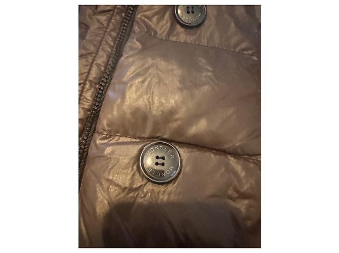 Chaqueta Moncler de Plumas Marrón con Piel Castaño - vista 3