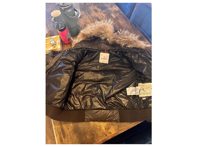 Chaqueta Moncler de Plumas Marrón con Piel Castaño - vista 9