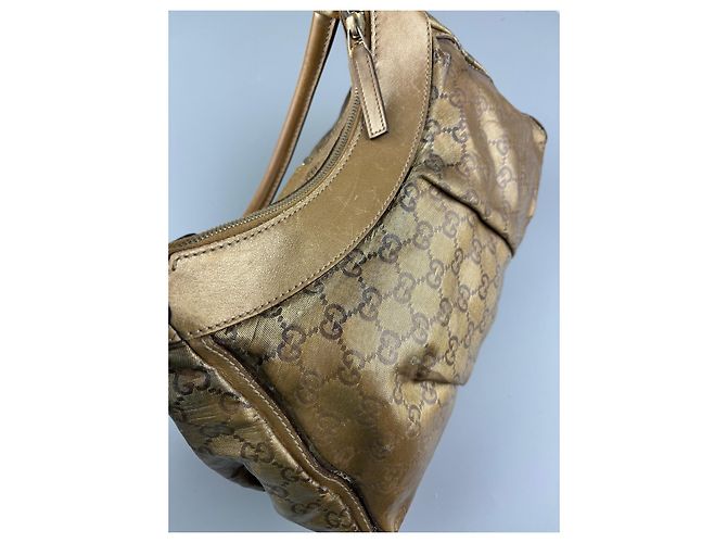Borsa a mano Gucci Abbey D-Ring Marrone in Cotone - vista 10