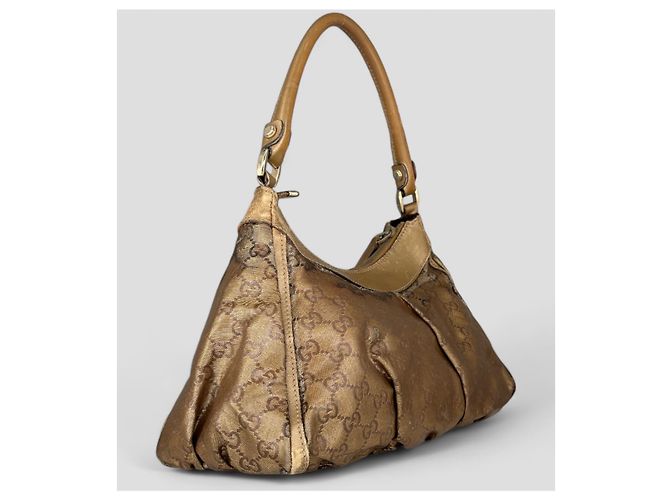 Borsa a mano Gucci Abbey D-Ring Marrone in Cotone - vista 3