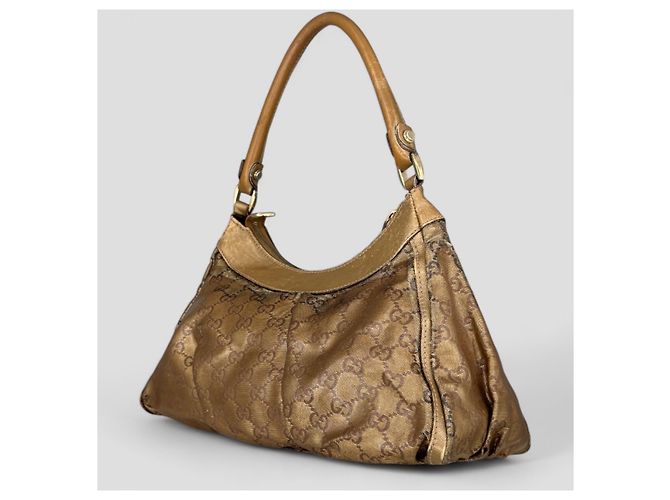 Borsa a mano Gucci Abbey D-Ring Marrone in Cotone - vista 5