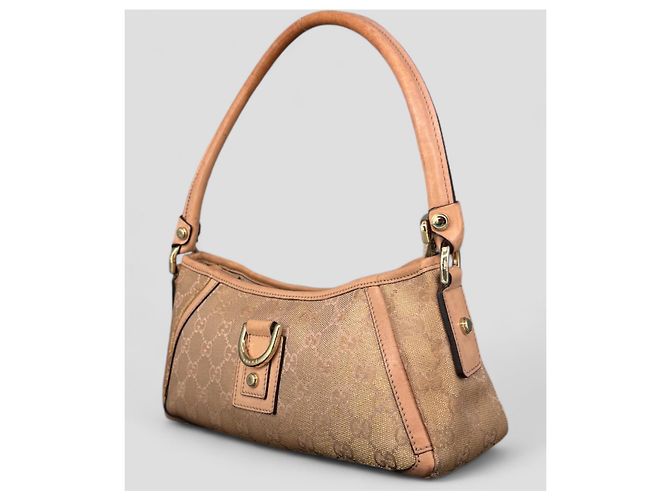 Borsa Gucci beige in cotone - vista 2