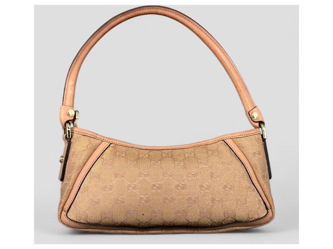 Borsa Gucci beige in cotone - vista 4