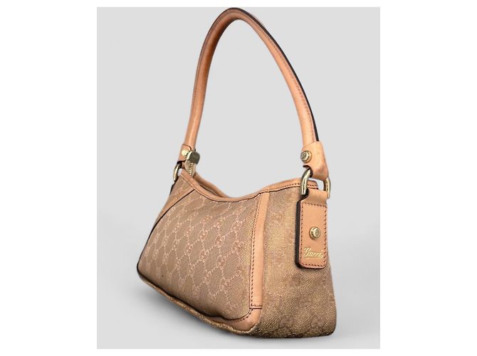 Borsa Gucci beige in cotone - vista 5