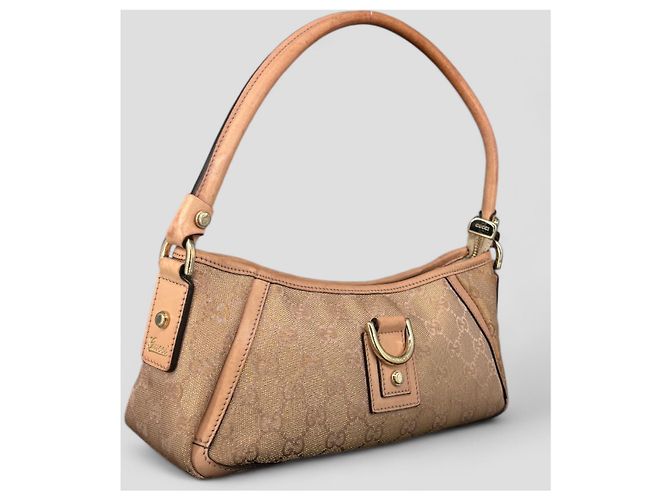 Borsa Gucci beige in cotone - vista 6