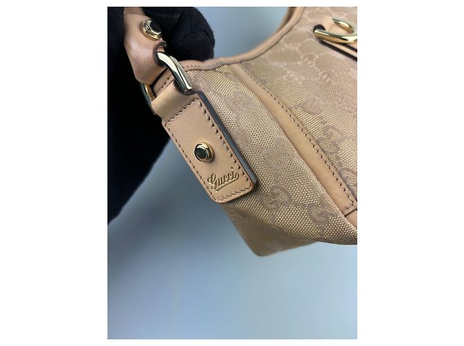 Borsa Gucci beige in cotone - vista 8