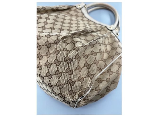 Borsa Tote Gucci Sukey GG in Tela Beige - vista 12