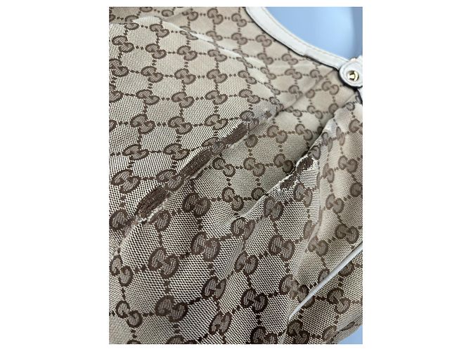 Borsa Tote Gucci Sukey GG in Tela Beige - vista 13