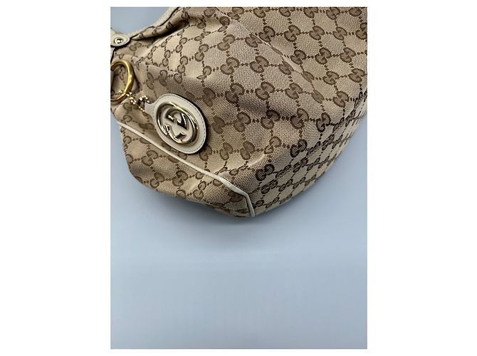 Borsa Tote Gucci Sukey GG in Tela Beige - vista 9