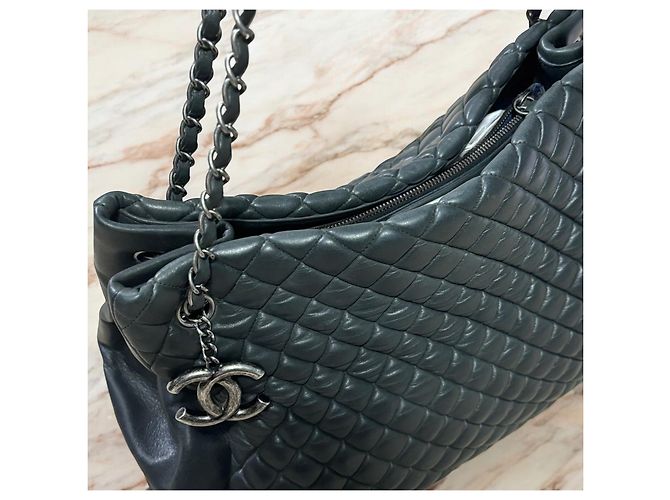 Borsa CHANEL Matelassé Interno Nero/Porpora - vista 5