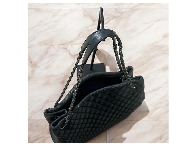 Borsa CHANEL Matelassé Interno Nero/Porpora - vista 8