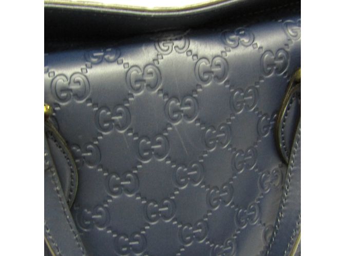 Borsa in pelle Guccissima da donna Blu - vista 5