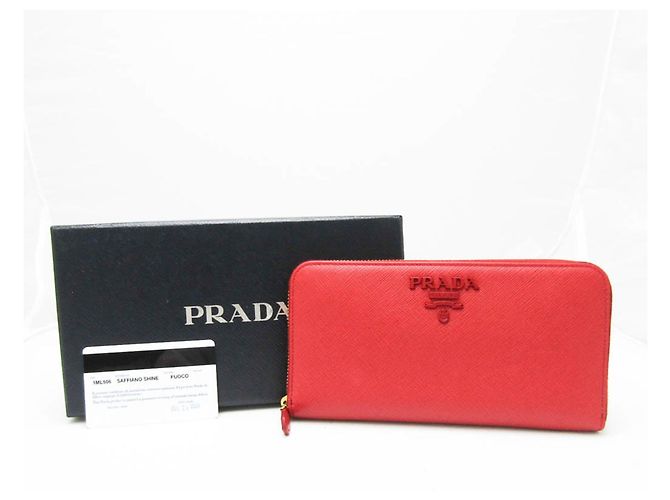 Damen Leder Langbörse Prada Saffiano SHINE 1ML506 Rot - Ansicht 11