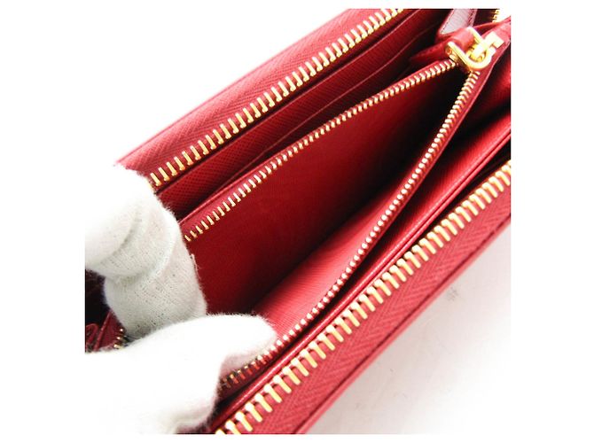 Damen Leder Langbörse Prada Saffiano SHINE 1ML506 Rot - Ansicht 4