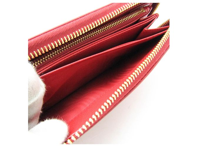 Damen Leder Langbörse Prada Saffiano SHINE 1ML506 Rot - Ansicht 8