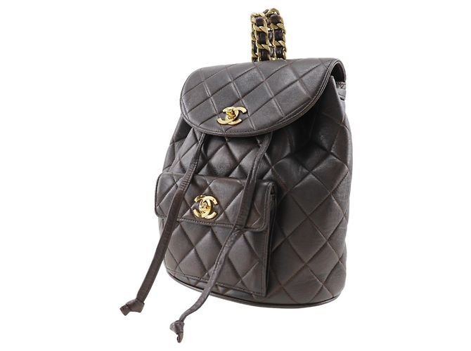 Chanel Matelassé Lammleder Rucksack Braun - Ansicht 2
