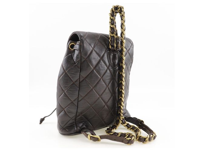 Chanel Matelassé Lammleder Rucksack Braun - Ansicht 3