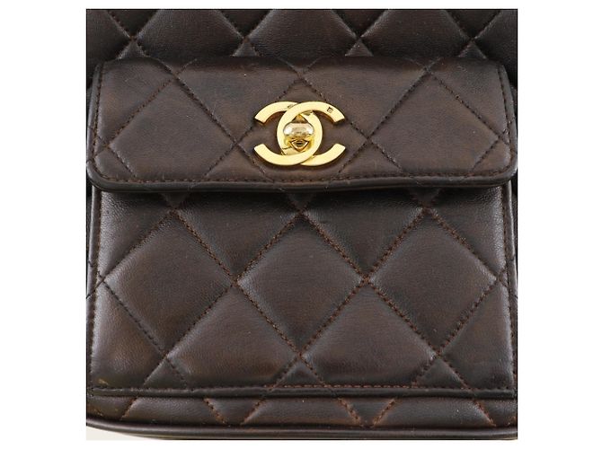 Chanel Matelassé Lammleder Rucksack Braun - Ansicht 6