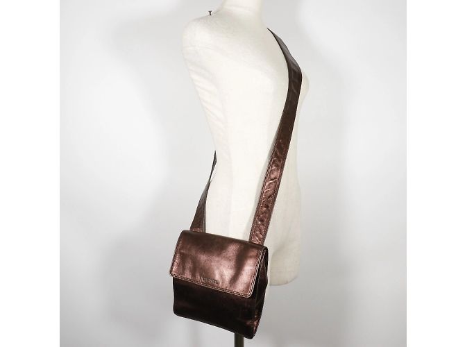 Borsa a spalla in pelle di vitello bronzo Chanel - vista 10