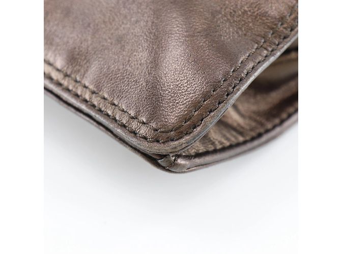 Borsa a spalla in pelle di vitello bronzo Chanel - vista 5