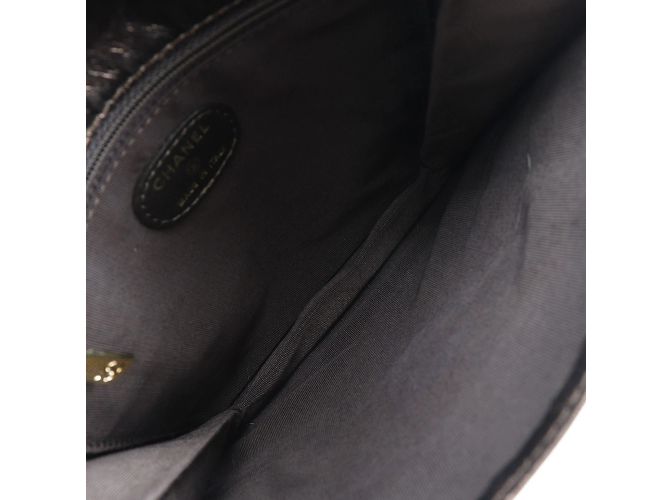 Borsa a spalla in pelle di vitello bronzo Chanel - vista 6
