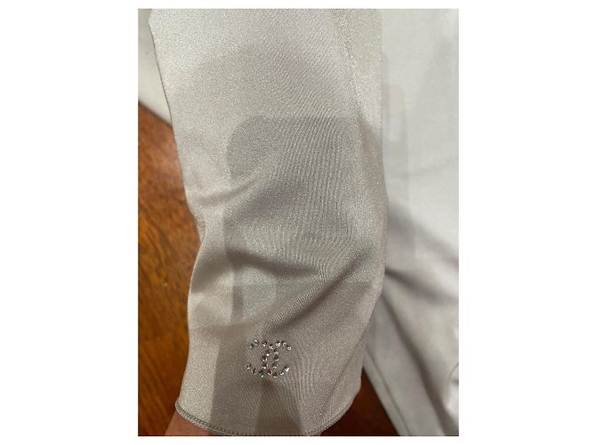 Chanel Pantalones, leggings Plata - vista 3