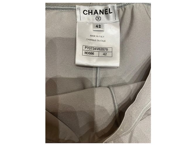 Chanel Pantalones, leggings Plata - vista 4