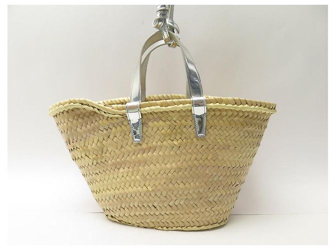 Céline NUOVO BORSO A MANO CELINE 113832 CABAS PANIER PM TRIOMPHE RAPHIA ARGENTO - vista 2