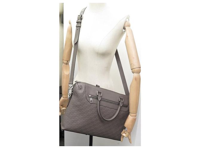 BORSA LOUIS VUITTON PORTADOCUMENTI JOUR IN PELLE DAMIER INFINI A TRACOLLA Taupe - vista 7