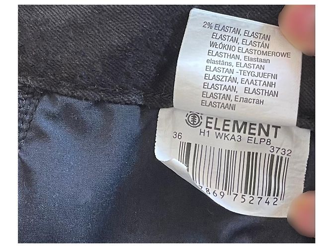 Autre Marque Jeans Bermuda neri Element in cotone elastan W36 Nuovo Nero - vista 8