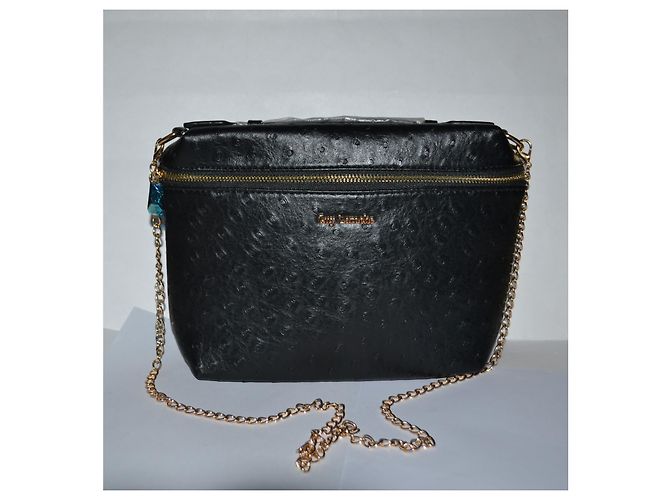 Guy Laroche Handtasche aus schwarzem Kunstleder mit goldener Kette - Ansicht 3