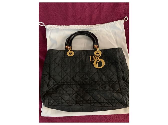 Borsa a mano Lady Dior Dior in tela cannage nera Nero - vista 2