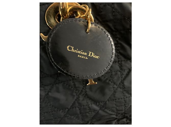 Borsa a mano Lady Dior Dior in tela cannage nera Nero - vista 4