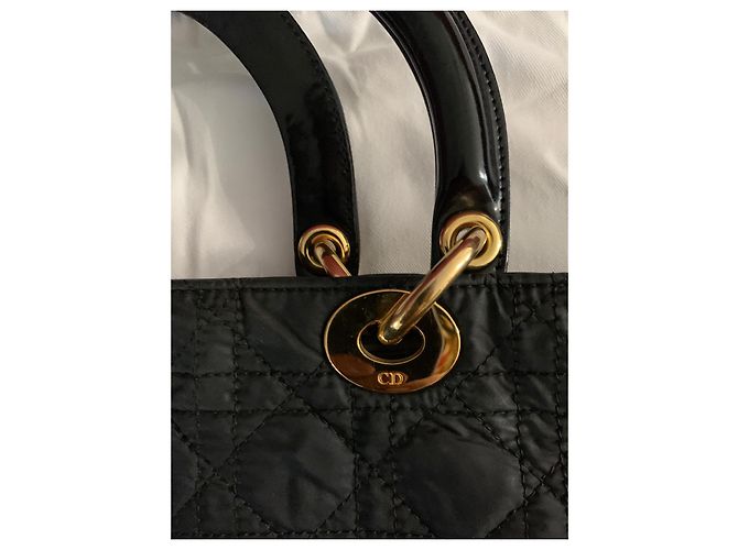 Borsa a mano Lady Dior Dior in tela cannage nera Nero - vista 8