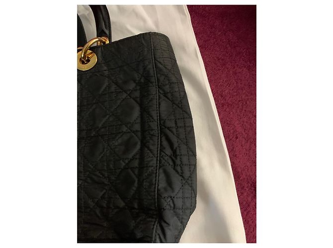 Borsa a mano Lady Dior Dior in tela cannage nera Nero - vista 9