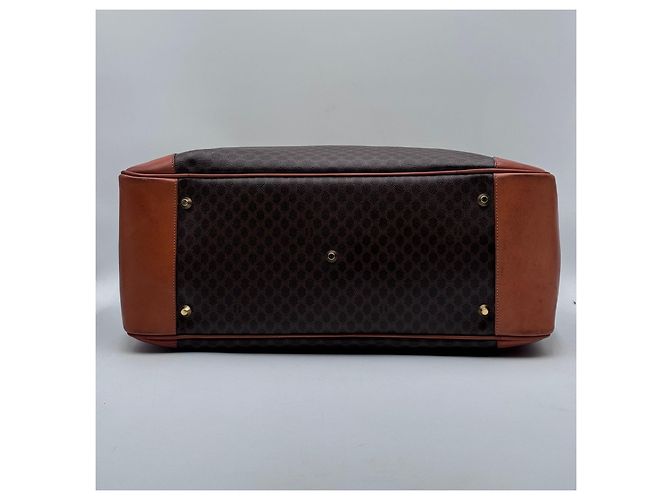 Luggage Céline Celine Große Macadam Canvas Leder Reisetasche Boston Braun - Ansicht 11