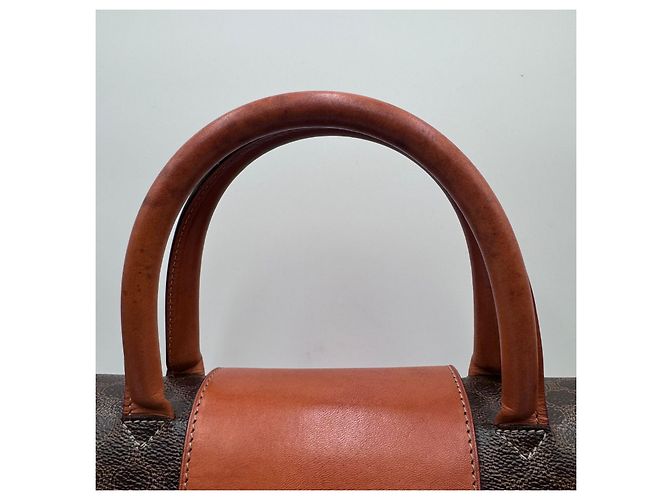 Luggage Céline Celine Große Macadam Canvas Leder Reisetasche Boston Braun - Ansicht 6