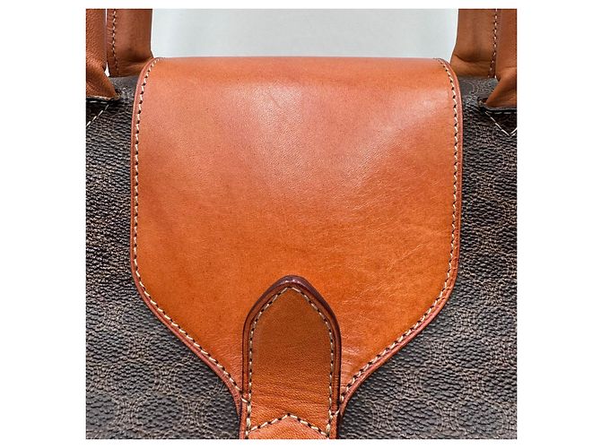 Luggage Céline Celine Große Macadam Canvas Leder Reisetasche Boston Braun - Ansicht 8