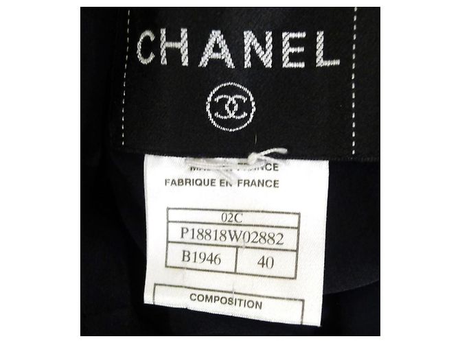 Cambon Vestido drapeado de chiffon de seda negra de Chanel - 2002 Karl Lagerfeld / Colección Crucero Negro - vista 8