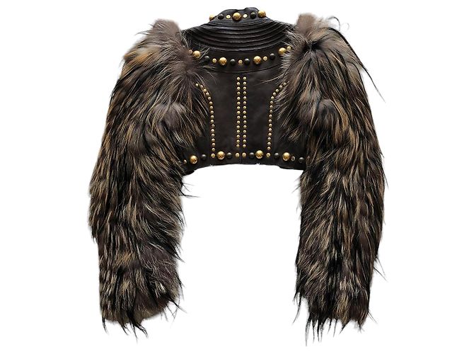 Gucci x Tom Ford Brown Leather Stud Crop Jacket - view 5