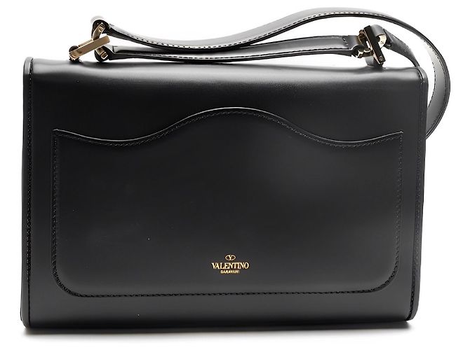 Borsa a tracolla Valentino Garavani Vlogo pelle nera Nero - vista 2