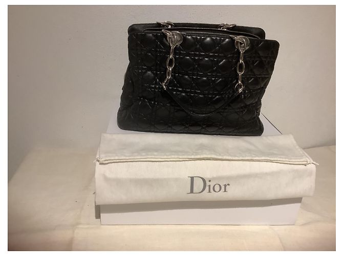 Borsa Christian Dior Soft Shopping in pelle nera Nero - vista 2