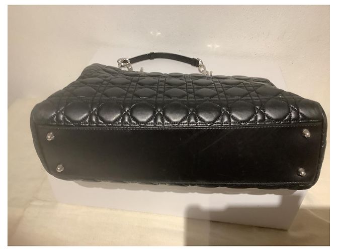 Borsa Christian Dior Soft Shopping in pelle nera Nero - vista 6