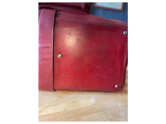Hermès Leather Briefcase Dark Red - view 12