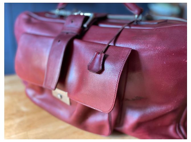 Hermès Leather Briefcase Dark Red - view 2